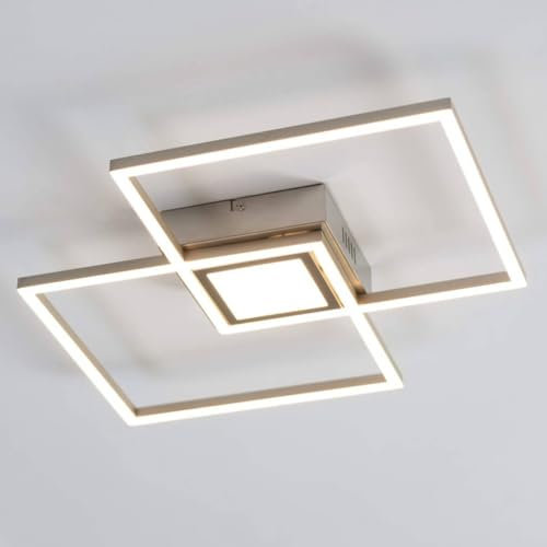 Kosilum – LED-Deckenleuchte, doppelt, rechteckig – Eliza – Licht warmweiß Beleuchtung Wohnzimmer Schlafzimmer Küche Flur – 30 W – 2800 lm – integrierte LED – IP20