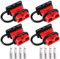 GTIWUNG 4PCS Connettori di Alimentazione 50A 600V, Connettore di Batteria, Batteria a Connessione Rapida 50A Cavo di Cablaggio per Auto, Rimorchio, Winch Trailer Verricello, Rosso