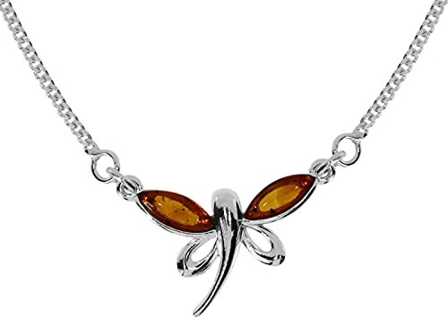 Collier - Schmetterling - Silber 925/000 - Bernstein