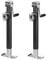 Preiswert&Gut 2X Anhängerstützen Höhe 570–950 mm bis 1000 kg – Ausdrehstütze verzinkt, klappbare Kurbelstütze für Wohnmobil inkl. Flansch, Handkurbel & Sicherungsbolzen