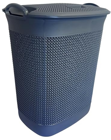 Easy Shopping® Large 55L Plastic Laundry Basket Bin Hamper with Lid Washing Clothes Storage Solution