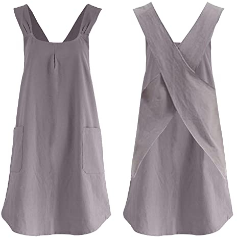DanLink Schürzen Einfarbige Farbe, Grau, L