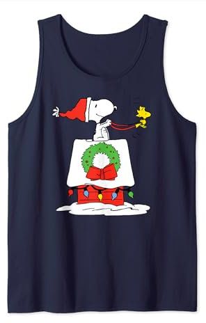 Peanuts Holiday Snoopy's Doghouse Schlitten Tank Top