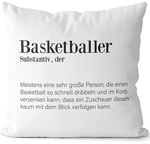 JUNIWORDS Kissen, Definition: Basketballer, Weiß-Hellgrün, 2-farbig (1004689)