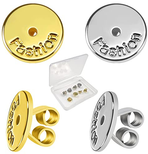 TOAOB 8 Piezas 18K Chapado en Oro Blanco Tapón Para Aretes Bloqueo Levantadores de Aretes Sujetador de Espárragos Traseros Respaldos Pendientes para Hacer Bisutería