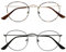 OPULIZE Sol - Brille Blaulichtfilter 2er Pack Runder Metall Retro Rahmen Verbessern Den Schlaf Computerbrille Gaming Entspiegel Braun Metallgrau Herren Damen B94-27