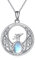 URONE Phönix Halskette Sterling Silber keltischer Knoten Phönix Mondstein Anhänger Phönix Schmuck Geschenke für Frauen