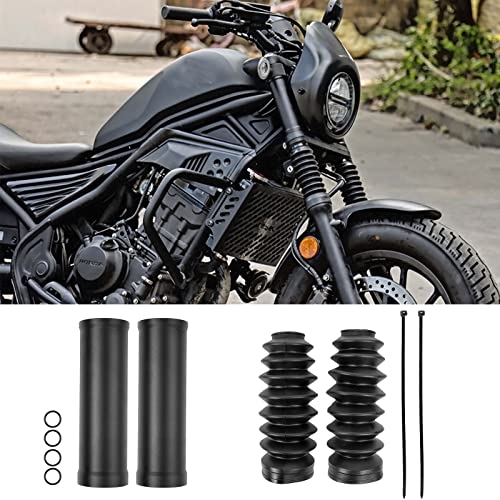 TAZGANTAX Motorrad Gummi Aluminium Vordere Obere Untere Gabel Staubschutz Gamaschen Gators Stiefel Stoßdämpfer Kompatibel mit Ho-nda Rebel CMX 500 CMX 300 Rebel 500 CMX300 Zubehör (1 Satz)
