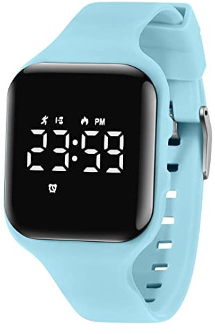 aswan watch Montre Digitale Enfant avec Chronomètre, Eclairage, Alarme, Date,Podomètres Marche Non Connecté-Montres Sport pour Fille Garcon avec Bracelet en Silicone
