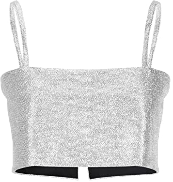 yiouyisheng Glitzer Top Damen Party Bauchfrei Pailletten Oberteil Damen Kurz Tube Top Crop Top Ärmelloses Top Spaghetti Camisole Marineblau Silber Grün Gelb