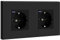 BSEED Enchufe de Pared Con USB y Tipo C, Negro 16Amp Schuko Doble en Panel de Plástico, Toma de Corriente Con Cargador USB-Max.2.1A, 20W Cargador Tipo C Para Smartphone MP3 Tablet