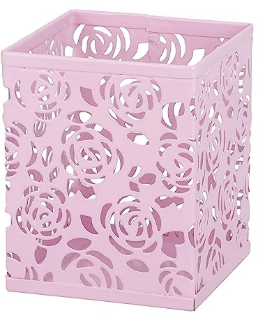 RICOO Stiftehalter Schreibtisch, Stifteköcher, Stiftebox B003-P, Schreibtisch Organizer, Metall Büro Organizer, Platzsparende Büro Organisation, Stiftebecher, Pen Holder, Pink