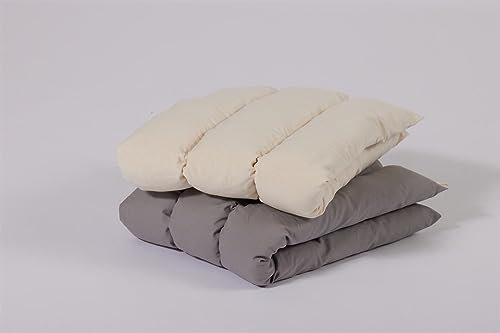 Libamara Matratze Federwiege Kapok Baby grau- NEU - 100% Kapok-Füllung - Bezug aus Bio-Baumwolle - waschbar - kostenloser Express-Versand
