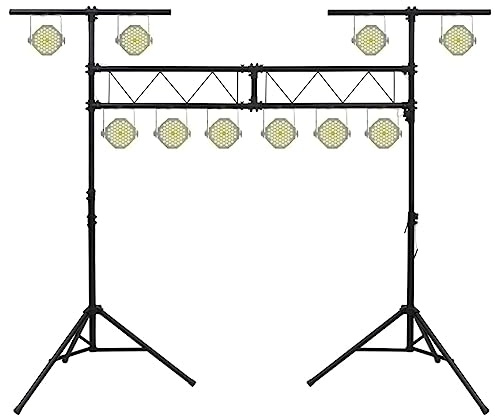 vidaXL Leuchtenstativ Schwarz 338x115x(180-300) cm Stahl