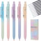 JIANTA 5 Stück Gelstifte, 0.5mm Einziehbare Gel Tintenstifte, Aesthetic Kugelschreiber mit 10 Zusätzlichen, Schnell Trocknende Tinte Roller Kugelschreiber, Premium Gelstifte für Schule Büro Zuhause(C)