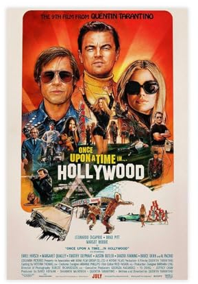 Once upon A Time in Hollywood – Filmposter auf Leinwand, Schlafzimmer, Dekoration, Sport, Landschaft, Büro, Raumdekoration, Geschenk, ungerahmt, 30 x 45 cm