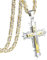 CASSIECA Kreuz Kette Herren Edelstahl Byzantinische Ketten Kreuz Anhänger für Jungs Herren Kreuz Halskette für Herren Jesus Kreuz Kette mit Königskette Gold 71cm
