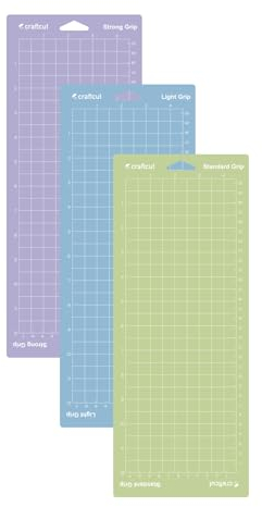 craftcut Ersatz-Schneidematten-Set 'LightGrip (Blau), StandardGrip (Grün) und StrongGrip (Lila) kompatibel mit Cricut Joy