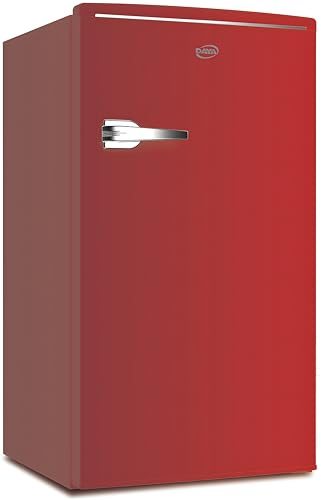 Daya VFTV-90R, Frigo Tavolo, Vintage Design, Defrost, Classe E, Capacità 85 litri, Vano Zero Gradi, Colore Rosso