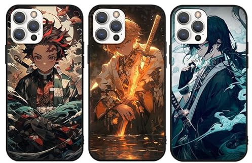 3 Stück Handyhülle für Samsung Galaxy A15 5G Hülle 6.5 Zoll, Anime Kamado Tanjirou Zenitsu Muichirou Manga Muster Design Case Cartoons Schutzhülle TPU Silikon Charmant für Jungen