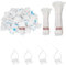 200 Stück Kabelbinder Weiß Set 120mm/150mm und 100 Stück Kabelhalter Selbstklebend, Nylon Klebesockel für Kabelbinder, Kunststoff Kabelbinder Halter UV Beständig Basishalter für Kabelbefestigung