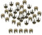 QUARKZMAN 160Pcs Remaches Redondos de Bronce, Tachuelas de Espiga de Latón de 2.5mm, Puntas de Garra de Estilo Punk Rock para Ropa, Cinturón, Bolso, Zapatos, Pulsera