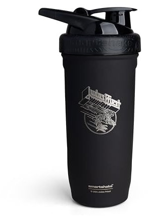 Smartshake Rockband Reforce Edelstahl-Protein-Shaker-Flasche, 900 ml, auslaufsicherer Schraubdeckel, BPA-frei, nicht isoliert, Unisex (Judas Priester-Logo)