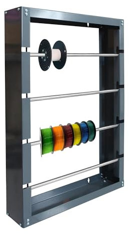 Thunderbay Wire Spool Rack Cold-Rolled Steel Wire/Cable Dispenser with 4 Adjustable Rods - Superior Strength Wall Mounted Spool Storage Rack Wire Holder for Electrical, Industrial & Retail Use