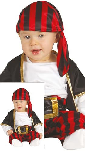 FIESTAS GUIRCA | Toddler Pirate Fancy Dress Costume (2-3 Years) - T-Shirt, Waistcoat, Belt, Trousers and Bandana - Corsair and Buccaneer Costumes for Halloween, Carnival and Fancy Dress Parties