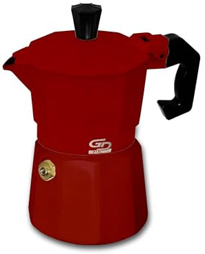 Generico GD LOVES YOUR HOME Caffettiera Moka in Alluminio，Caffettiera Classica in Alluminio, 1 a 6 Tazze (Rosso, 6 TAZZA)