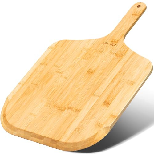 JIAFUEO Pizza Peel 14 Inch, Large Bamboo Pizza Paddle Spatula