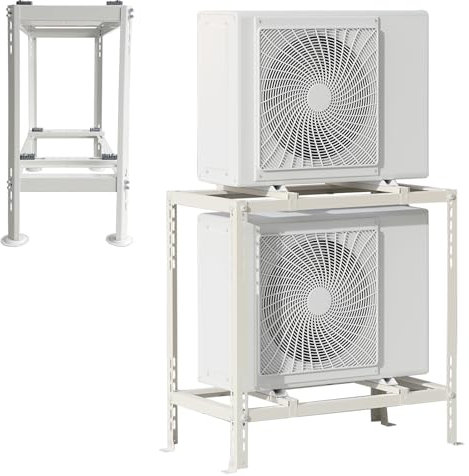 Support climatiseur exterieur,Support de condenseur en Acier galvanisé Robuste, Support Universel pour Pompe à Chaleur,Double étage pouvant accueillir deux climatiseurs-900×1200×500mm
