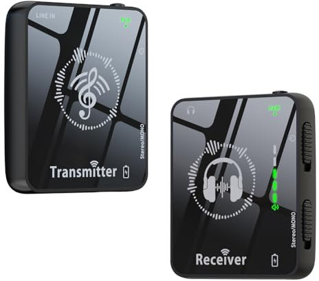 WMFASBAG 2.4GHz Wireless Earphone Monitor Transmission System Rechargeable Wireless In-Ear Monitor System Support Mono/Stereo Wireless IEM System for Studio Band Rehearsal Live Performance
