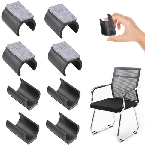 8 Stück Stuhlgleiter Freischwinger mit Filz, Gleiter für Stühle Ø 24-25 mm, Möbelgleiter Filzgleiter für Schwingstühle, Stuhlgleiter Parkett, für Schützen Sie Fliesenböden Holzböden