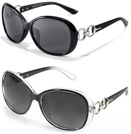 LVIOE 2P Sonnenbrille Damen Übergröße Stilvoller UV-Schutz mit polarisierten Gläsern für Außenaktivitäten