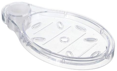 Cabilock Adjustable Oval Shower Soap Dish Clear Soap Holder for Bathroom Easy Positioning with Slotted Design for Quick Draining Tray for Kitchen and Shower Use