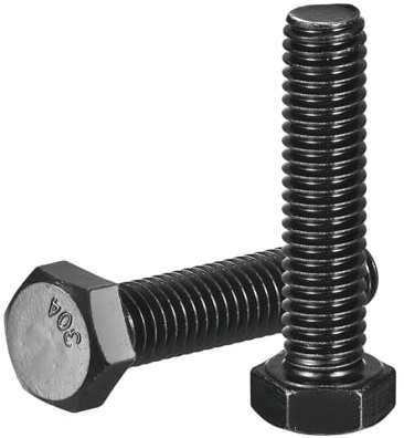 QUARKZMAN 5 Stück 3/8 16 x 1 1/2 Sechskantschraube, 304 Edelstahl Vollgewinde Sechskopfschraube, Schwarzoxid Finish, Sechskantschraube für Bauwesen, Maschinenbau, Schwarz