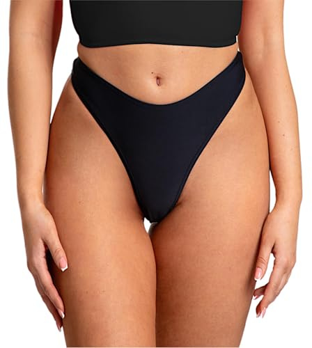 Aquarti Damen Bikinihose Thong Bottom Tanga Hohe Taille | Aquarti Damen Bikini Unterteil