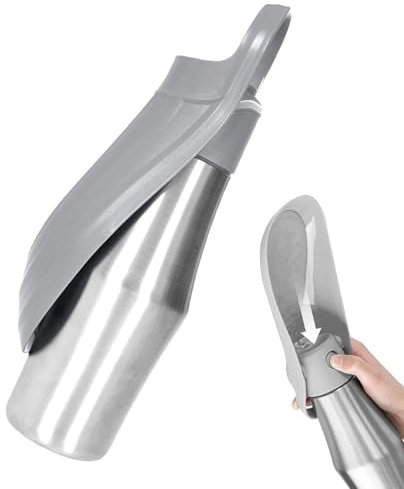 750 ML Gourde pour Chien Promenade Gourde Chien Isotherme Bouteille d'eau pour Portable Acier Inoxydable 304 Bol d'eau De Voyage pour Et Chat