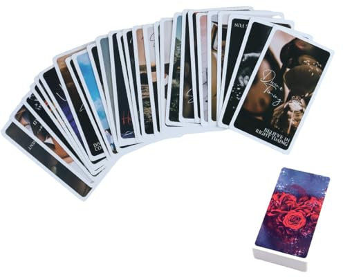 AEKZOX 53 Liebes-Tarotkarten, Liebes-Wahrsagekarten mit Bedeutungen, Tarotkarten für Anfänger, geben Ihnen Antworten auf Fragen zum Leben und zur Liebe