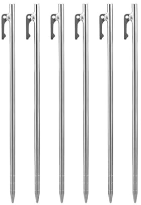 Metallische Bodennägel, 6Pcs Titan Legierung Heavy Duty Zelt Heringe Outdoor Camping Stakes Robust Baldachin Nägel Boden Pins(30cm 6pcs)