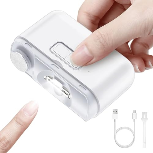 Coupe Ongles Électrique, Coupe-Ongles Automatique 2 en 1 avec lumière LED avec 2 Vitesses, Coupe Ongle & Lime Électrique, Portable Lime a Ongle Pour Bébés, Adultes, Personnes Âgées