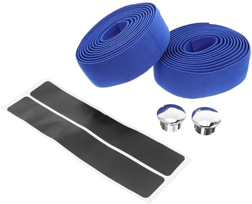 KICHOUSE Carbonfaser Fahrradlenkerband Rennrad Lenkergriffband rutschfest Wasserabweisend Elastisch Blau für Verbessertes Handling und Kontrolle