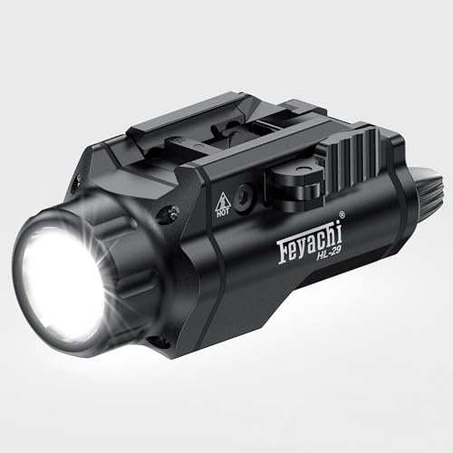 Feyachi HL-29 Taktische Pistolen-Licht-Taschenlampe, 1500 Lumen, 2 Modi, Taktische Airsoft-Taschenlampe, Passend für mehrere Modelle Taschenlampe (Schwarzer)