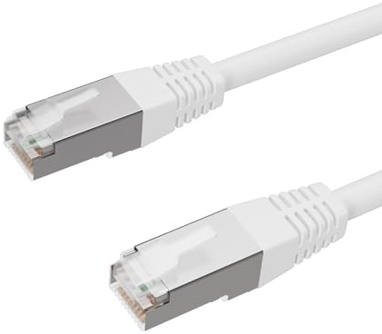 Kabelbude.eu Netzwerkkabel Patchkabel Ethernet LAN Kabel cat 6 S/FTP PIMF Halogenfrei weiß 0,5m RJ45 Stecker