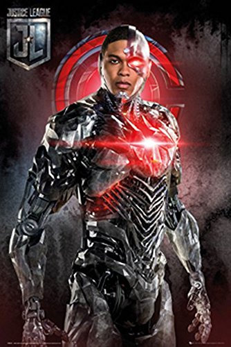 Justice League - Cyborg Solo - Film Kino TV Poster Plakat Druck - Größe 61x91,5 cm + 2 St Posterleisten Kunststoff 62 cm transparent
