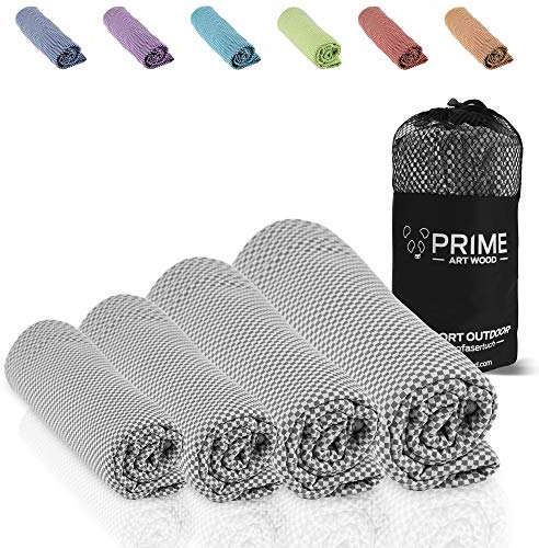 PRIME ART WOOD Reisehandtuch Bambus 130x80 cm Grau