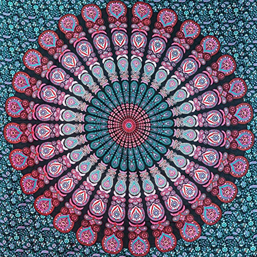 Aga's Own Mandala Tapisserie – Psychedelic Wall Art Hanging – Überwurf aus Baumwolle für Wohnzimmer, Schlafzimmer Home – ästhetisches Wandtuch für den Strand oder zu Hause (TD_01_Lila)