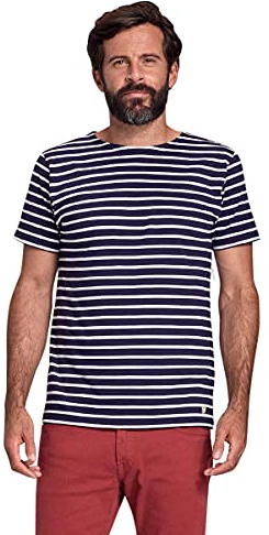 Armor Lux Herren Matrosenshirt aus leichte Baumwolle T-Shirt, Mehrfarbig (Navire/Blanc 600), X-Large