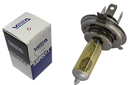 VEGA 1 Ampoule Jaune Ancien H4 60W/55W P43t Marque Française 12V